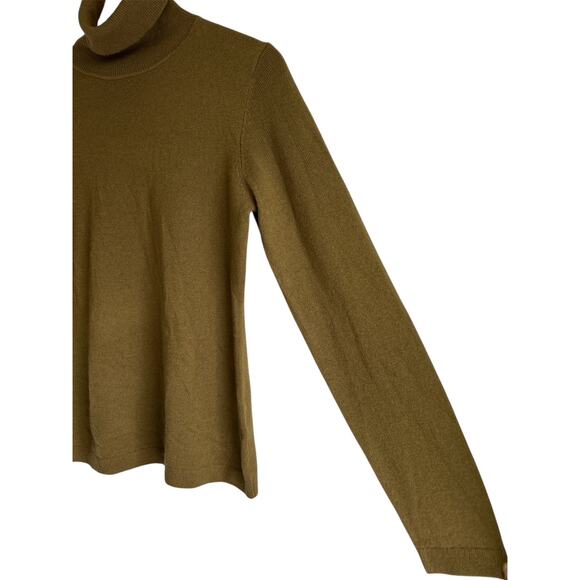 Garnet Hill Women’s Size Small 100% Cashmere Turtleneck Sweater Muted Green - Picture 4 of 7